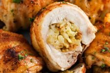 Stuffed Rooster Thighs